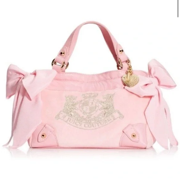 Juicy Couture Light Pink Kids Bag Juicy Couture Bag Extra Spender Mini Tote Velvet Satchel  main image 4